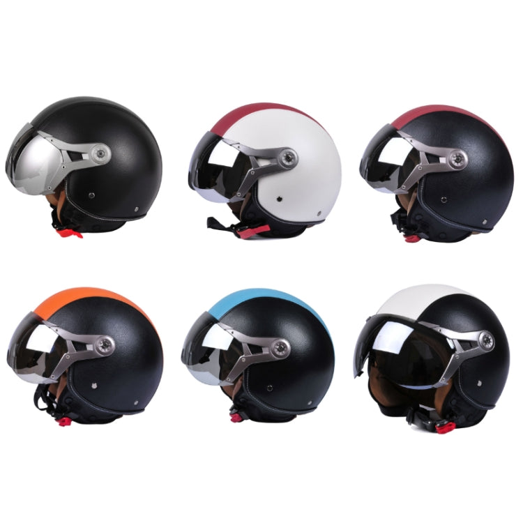 GXT Electric Vehicle Half Cover Four Seasons Retro Helmet, Size: L(Black)