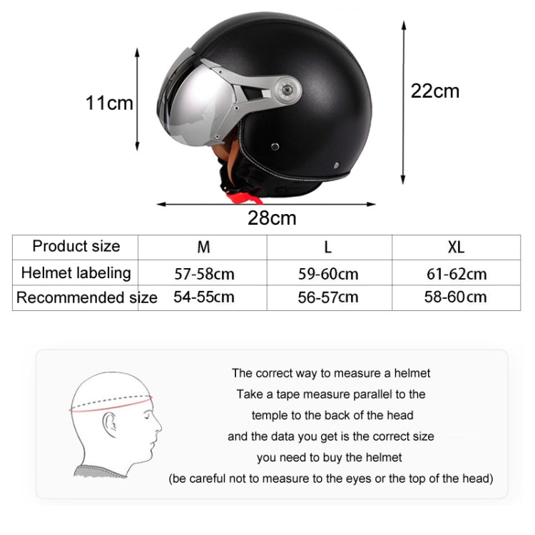 GXT Electric Vehicle Half Cover Four Seasons Retro Helmet, Size: M(Black White)