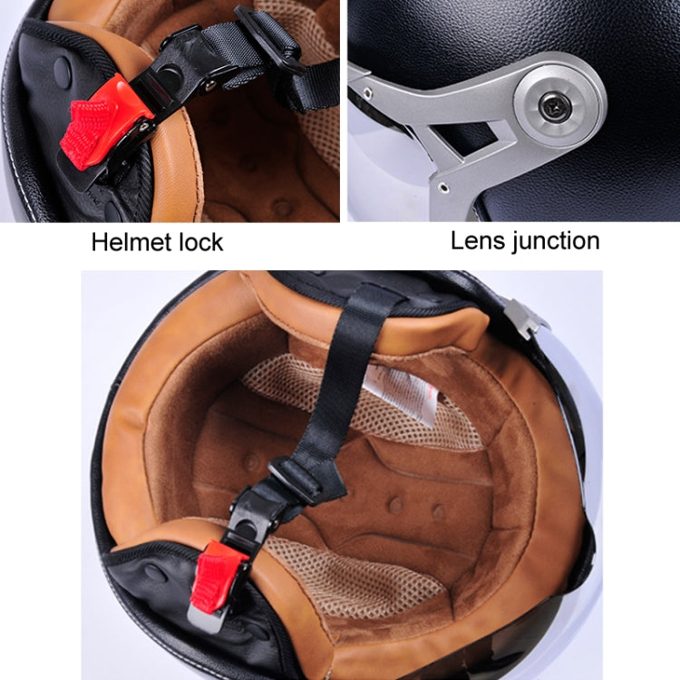 GXT Electric Vehicle Half Cover Four Seasons Retro Helmet, Size: L(Black White)
