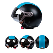 GXT Electric Vehicle Half Cover Four Seasons Retro Helmet, Size: M(Black White)