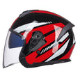 GXT Electric Vehicle Four Seasons Sun Protection & Windshield Double Lens Helmet, Size: M(Bright Black Red) - free shipping - PMC TechLife - Order now!