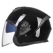 GXT Electric Vehicle Four Seasons Sun Protection & Windshield Double Lens Helmet, Size: M(Bright Black)