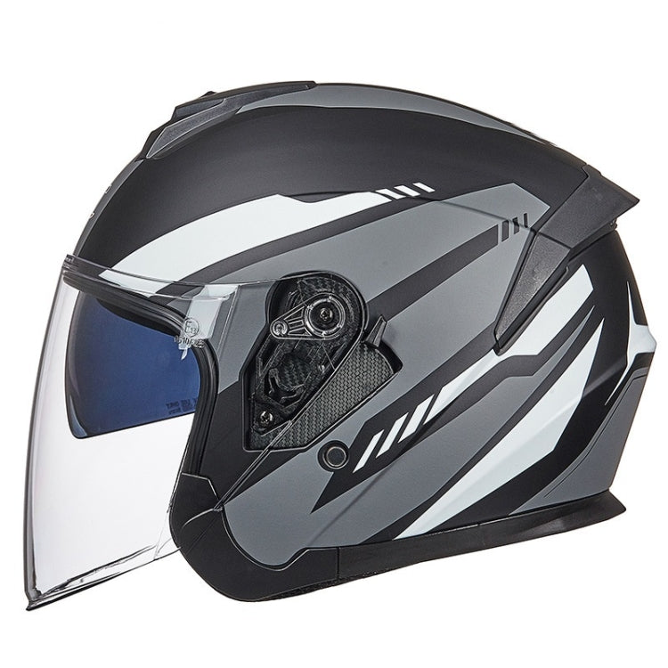 GXT Electric Vehicle Four Seasons Sun Protection & Windshield Double Lens Helmet, Size: L(Matt Black Gray)