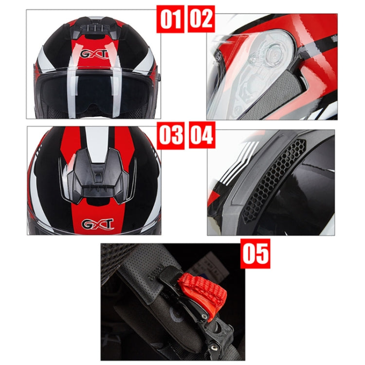 GXT Electric Vehicle Four Seasons Sun Protection & Windshield Double Lens Helmet, Size: M(Matt Black)