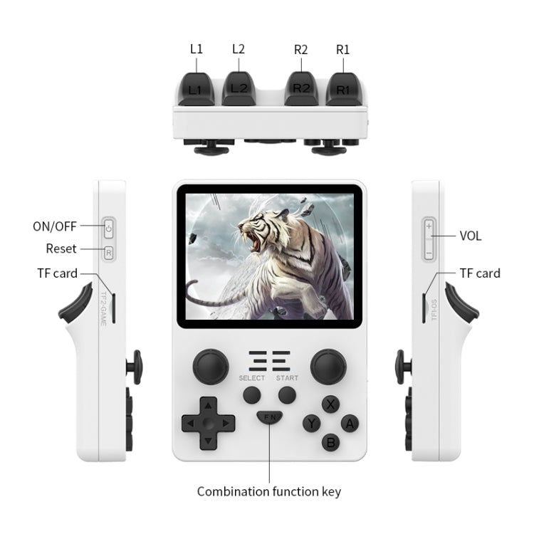 POWKIDDY RGB20S  3.5-Inch IPS Screen Retro Open Source Handheld Game Console 16GB Without Game(Purple)