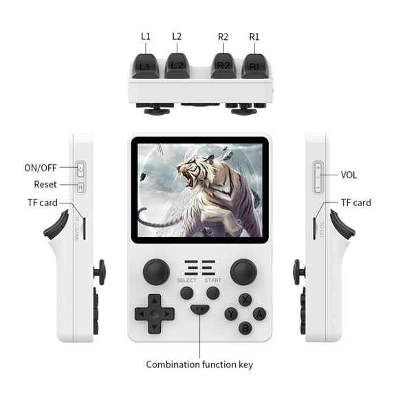 POWKIDDY RGB20S  3.5-Inch IPS Screen Retro Open Source Handheld Game Console 16GB Without Game(Purple)