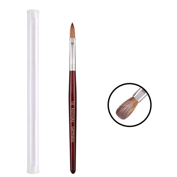 Red Wood Handle Kolinsky Hair Nail Art Brush No. 10