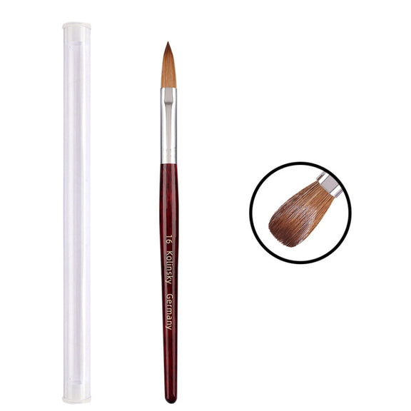 Red Wood Handle Kolinsky Hair Nail Art Brush No. 16