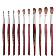 Red Wood Handle Kolinsky Hair Nail Art Brush No. 14