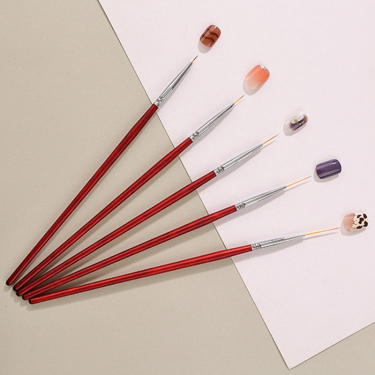 No.5 2.4cm Nail Fine Line Pulling Pen Color Painting Flower Pen Fine Outline Nail Art Pen