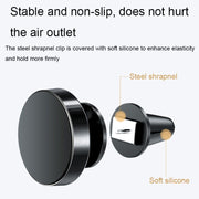 Air Outlet Type Aluminum Alloy Car Magnetic Suction Bracket Navigation Phone Holder(Black)