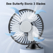 SUITU  12V/24V Mini Car Fan USB Charging Single Head Fan 360 Degree Cooling Fan, Style: Suction Cup Model