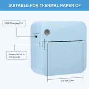 C17 Bluetooth Pocket Mini Label Printer Inkless Thermal Printer Wireless Photo Printer(White)