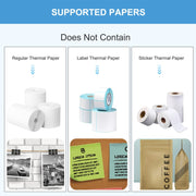 C17 Bluetooth Pocket Mini Label Printer Inkless Thermal Printer Wireless Photo Printer(White)