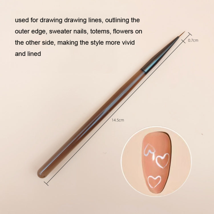 Brown Nail Art Pen Set Colorful Drawing Tools, Style: Short Line Pen