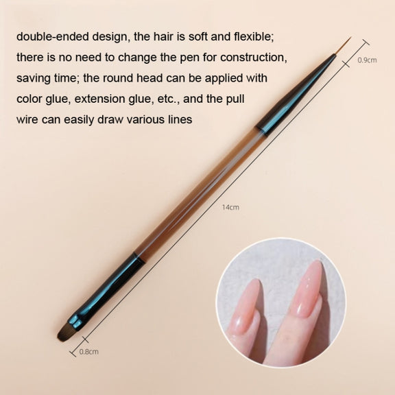 Brown Nail Art Pen Set Colorful Drawing Tools, Style: Double Head Pen