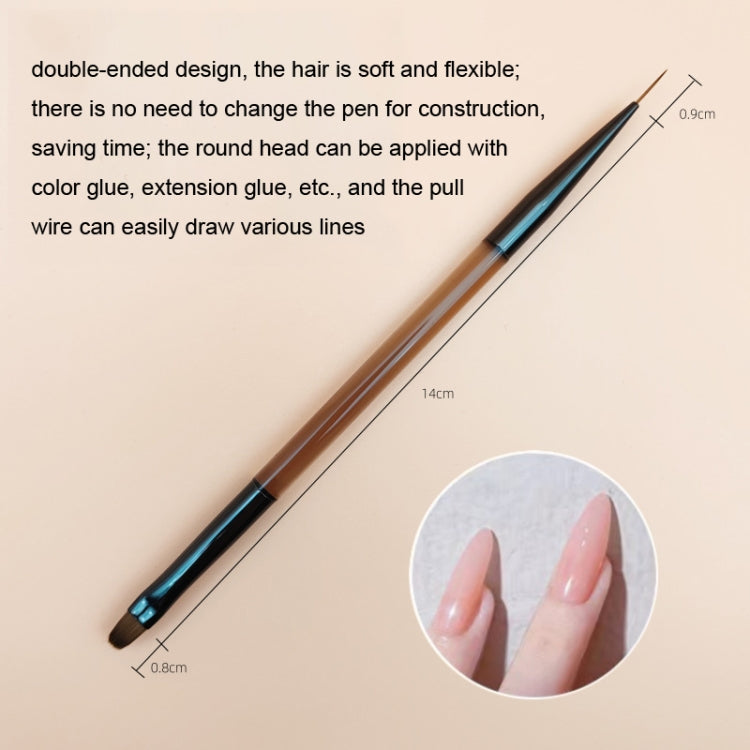 Brown Nail Art Pen Set Colorful Drawing Tools, Style: Double Head Pen