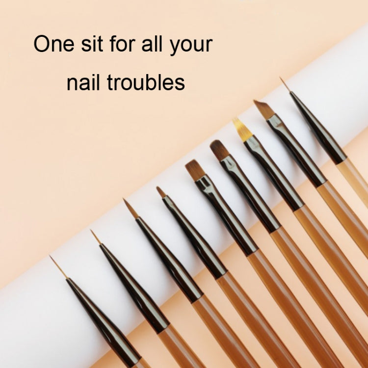 Brown Nail Art Pen Set Colorful Drawing Tools, Style: Round Head Pen