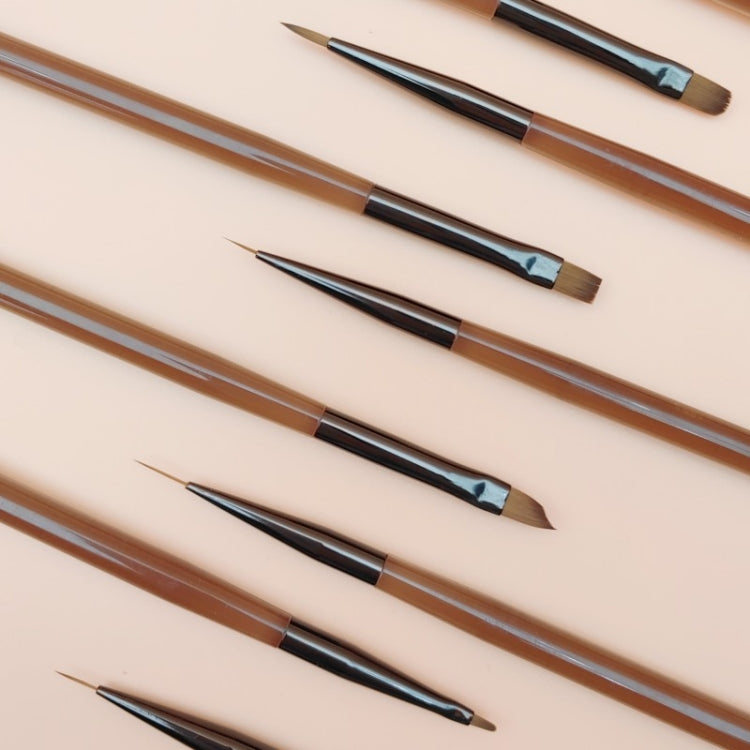 Brown Nail Art Pen Set Colorful Drawing Tools, Style: Short Line Pen