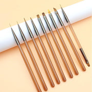 Brown Nail Art Pen Set Colorful Drawing Tools, Style: Double Head Pen
