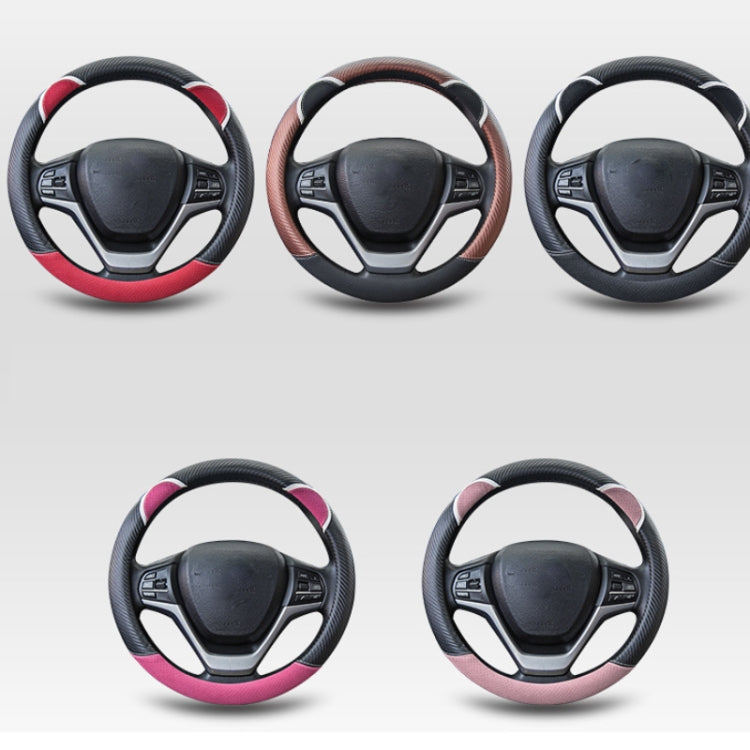 38cm Cute Rabbit Women Cartoon Car Steering Wheel Cover, Color: Round Black