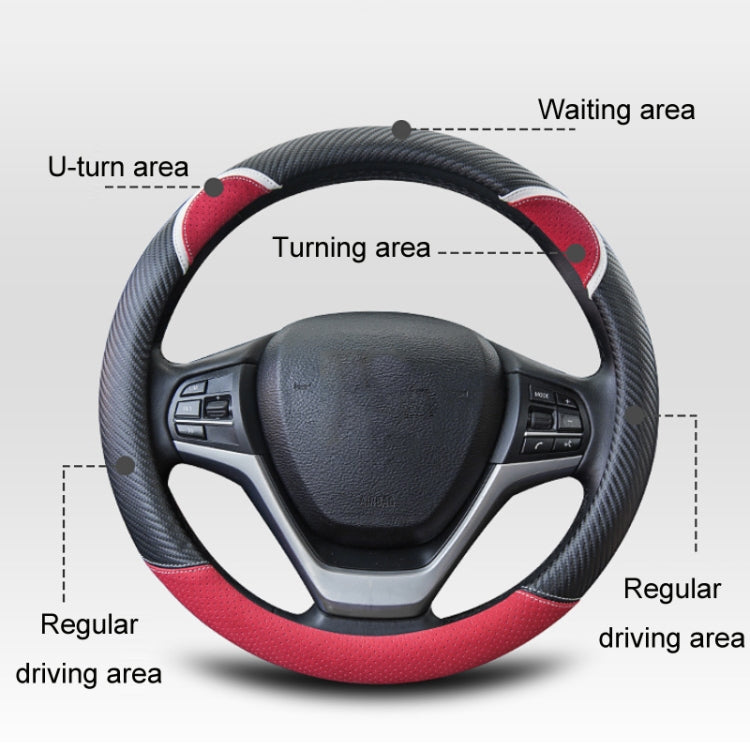 38cm Cute Rabbit Women Cartoon Car Steering Wheel Cover, Color: Round Black Red