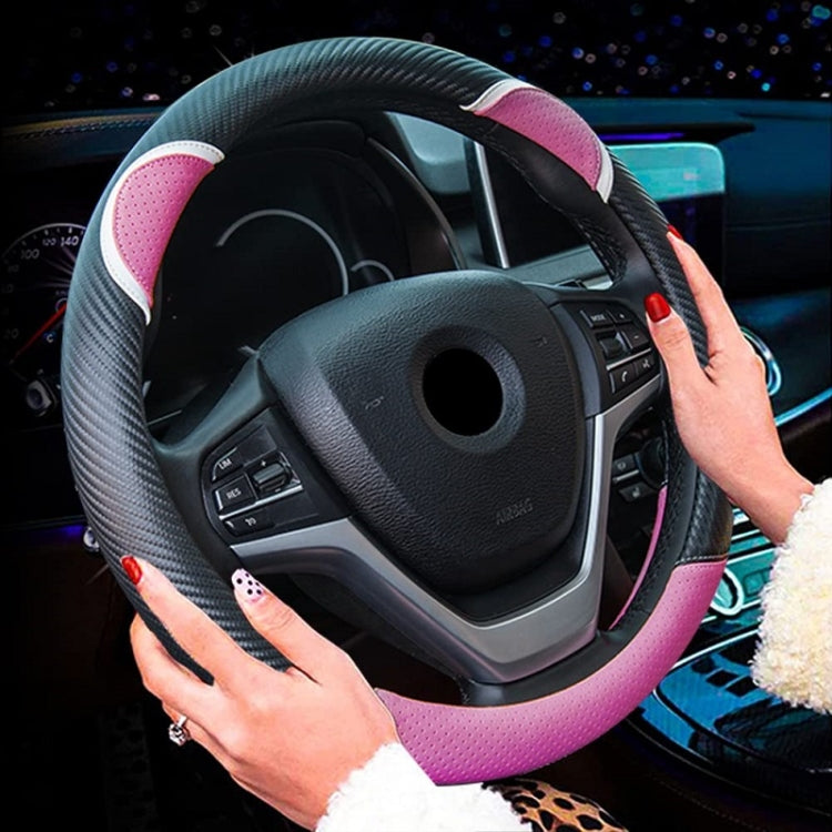 38cm Cute Rabbit Women Cartoon Car Steering Wheel Cover, Color: Round Black
