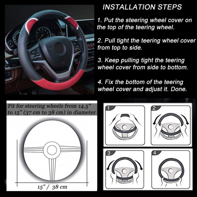 38cm Cute Rabbit Women Cartoon Car Steering Wheel Cover, Color: Round Black Red