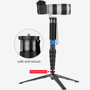 BEXIN P405CF-S Carbon Fiber Monopod Travel Shooting Mobile Phone Live Selfie Bracket Retractable Portable Monopod