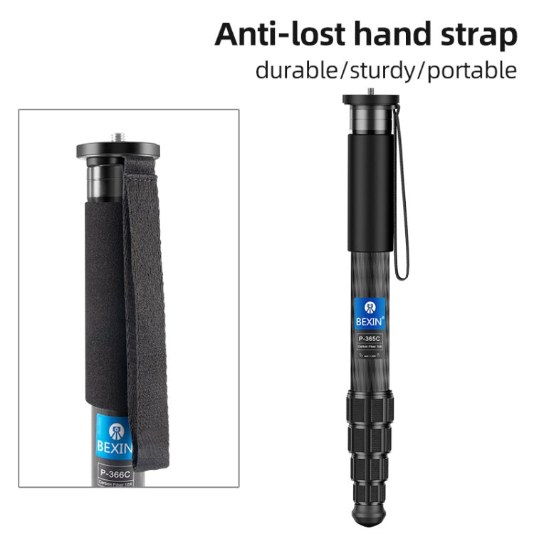 BEXIN P366CF-S Carbon Fiber Monopod Travel Shooting Mobile Phone Live Selfie Bracket Retractable Portable Monopod