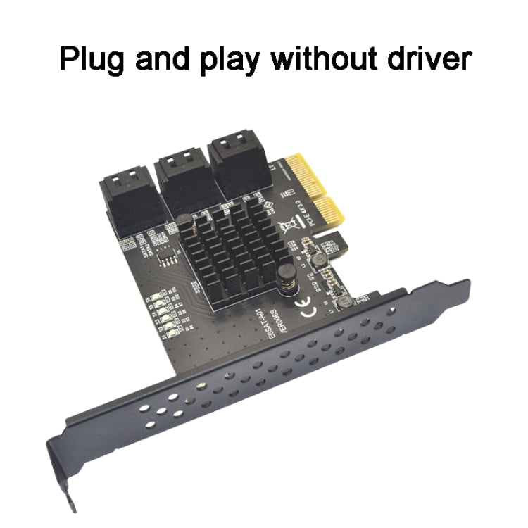 PCIE  4X To 6 Port  SATA 3.0 Adapter Expansion Card ASMedia ASM1166 Converter