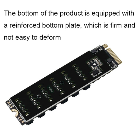 M2 M-EKY PCIE3.0 To SATA6G Transfer Expansion Card 6 Port Hard Disk Expansion Adapter Card(PH516)