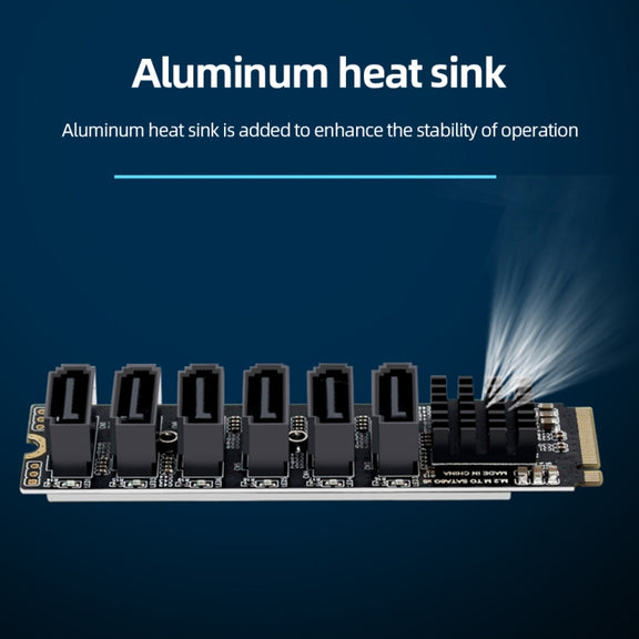 M2 M-EKY PCIE3.0 To SATA6G Transfer Expansion Card 6 Port Hard Disk Expansion Adapter Card(PH516)