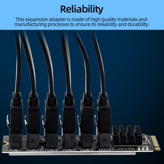 M2 M-EKY PCIE3.0 To SATA6G Transfer Expansion Card 6 Port Hard Disk Expansion Adapter Card(PH516)