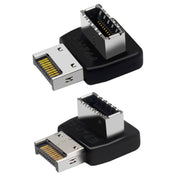 2pcs USB3.1 Type-E Computer Motherboard Interface 90 Degrees Elbow Front Type-C Adapter(PH74A)