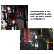 2pcs USB3.1 Type-E Computer Motherboard Interface 90 Degrees Elbow Front Type-C Adapter(PH74A)