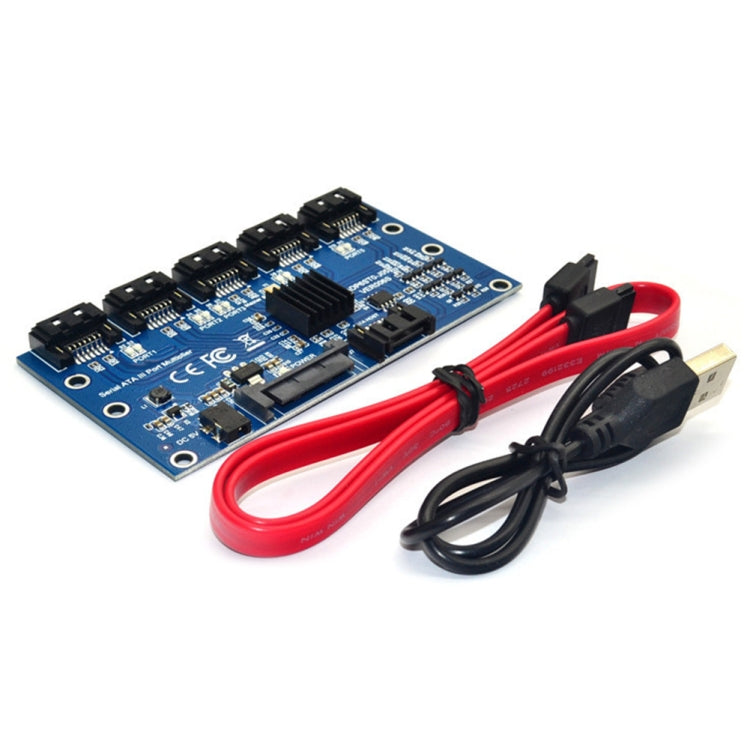 SATA3.0 6Gbps JMB575 Chip SATA Expansion Card 1 to 5 Port Riser Card