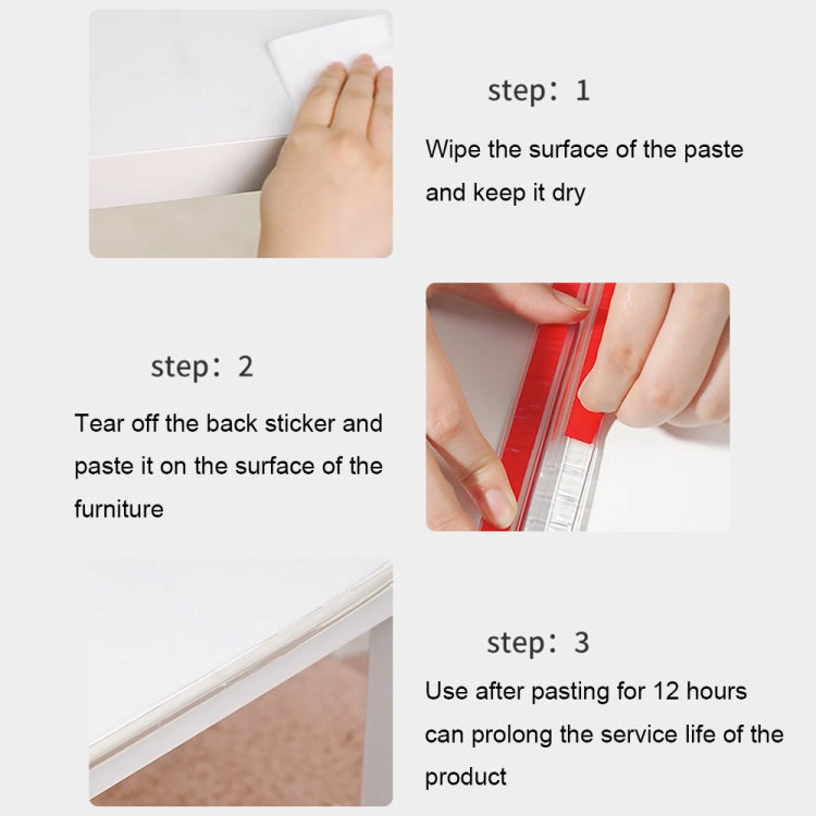 PVC Household Transparent Anti-collision Strip Furniture Soft Edge Protector, Specification: 1 cm x 1 m