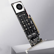 PCI-E X16 to M.2 M-key NVME X4 SSD RAID Array Expansion Adapter Support 2242/2260/2280/22110(PH44Plus)