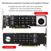 PCI-E X16 to M.2 M-key NVME X4 SSD RAID Array Expansion Adapter Support 2242/2260/2280/22110(PH44Plus)