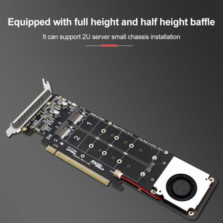 PCI-E X16 to M.2 M-key NVME X4 SSD RAID Array Expansion Adapter Support 2242/2260/2280/22110(PH44Plus)