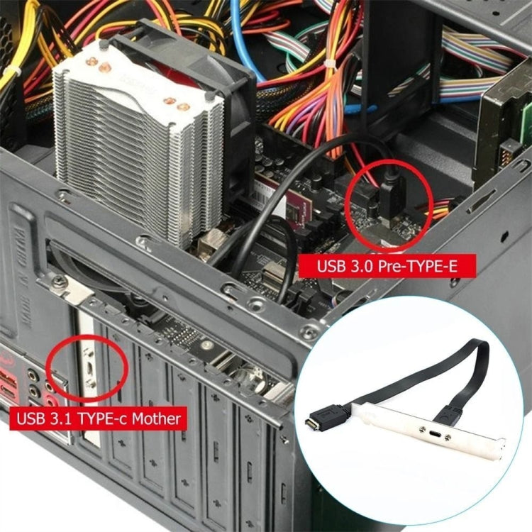USB 3.1 Type-E To USB-C / Type-C Connector Front Panel Header 0.3m High Profile Bracket