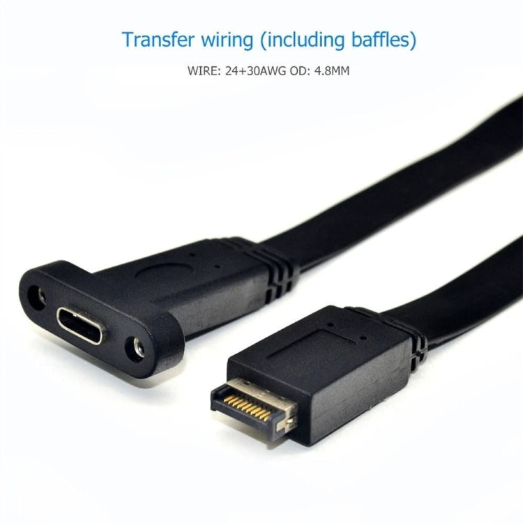 USB 3.1 Type-E To USB-C / Type-C Connector Front Panel Header 0.3m High Profile Bracket