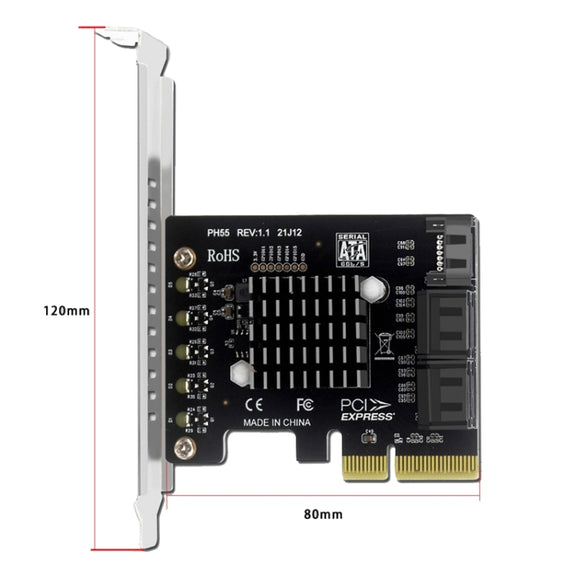 PCI-E To 5 SATA 3.0 Expansion Card(Semi High Baffle)