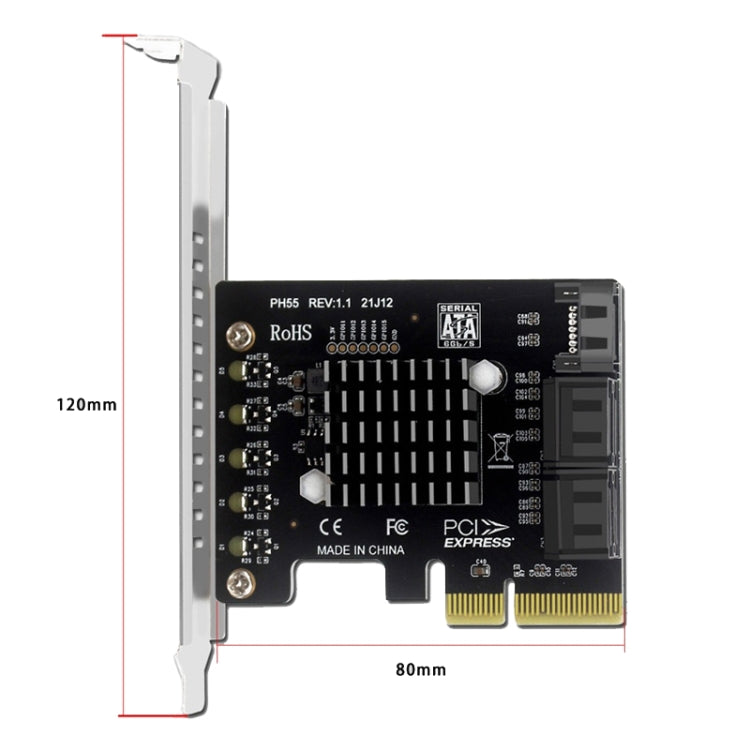PCI-E To 5 SATA 3.0 Expansion Card(Semi High Baffle)