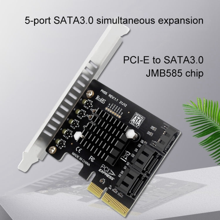 PCI-E To 5 SATA 3.0 Expansion Card(Full High Baffle)