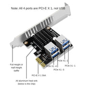 PCIE To PCI-E4 Port USB3.0 Expansion Card Graphics Card Extension(Half High Baffle)