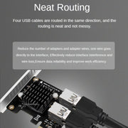 PCIE To PCI-E4 Port USB3.0 Expansion Card Graphics Card Extension(Half High Baffle)