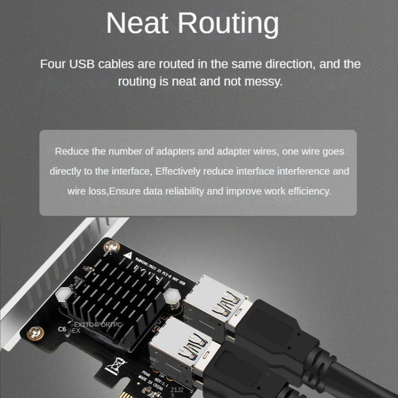 PCIE To PCI-E4 Port USB3.0 Expansion Card Graphics Card Extension(Half High Baffle)