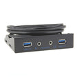 3.5-Inch  2 USB 3.0+HD AUDIO Port Desktop PC Floppy Drive Front Panel(Black) - Computer Cases & Towers by PMC TechLife | Online Shopping South Africa | PMC TechLife